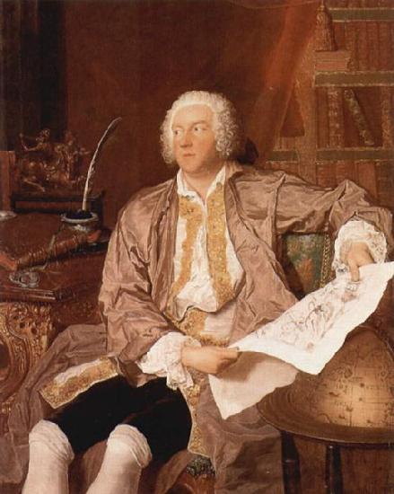 Aved, Jacques-Andre-Joseph Portrait of Carl Gustaf Tessin Sweden oil painting art